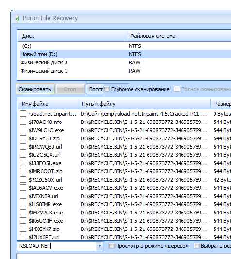 Перед восстановлением файлов необходимо скачать Puran File Recovery