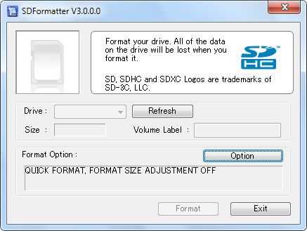 SDFormatter для Windows 7, 10, 8, XP, Vista